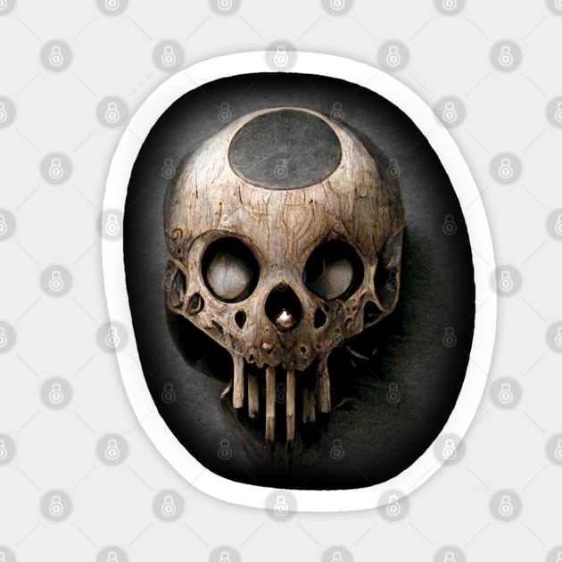 Ancient Alien Skull Artwork Sticker by maxdax